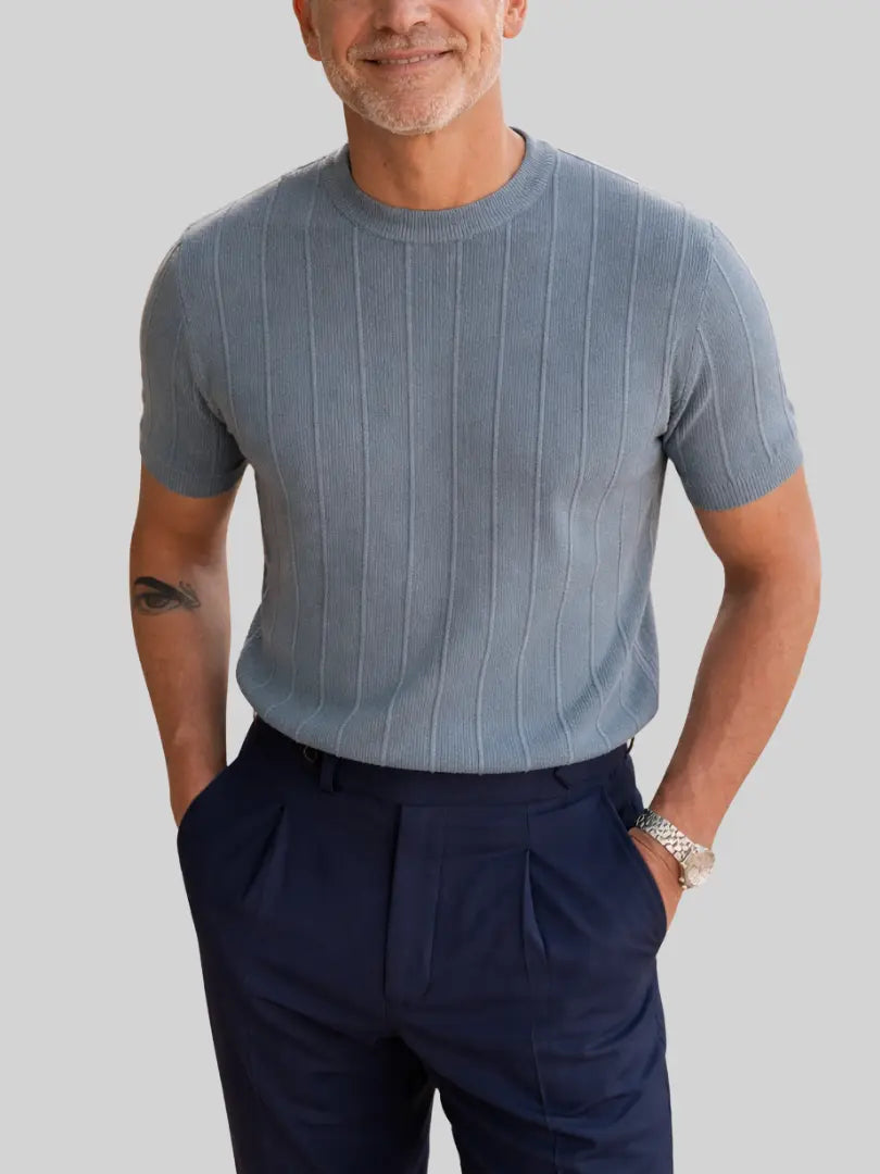 Keith | Ribbed Linen-Cotton Tee