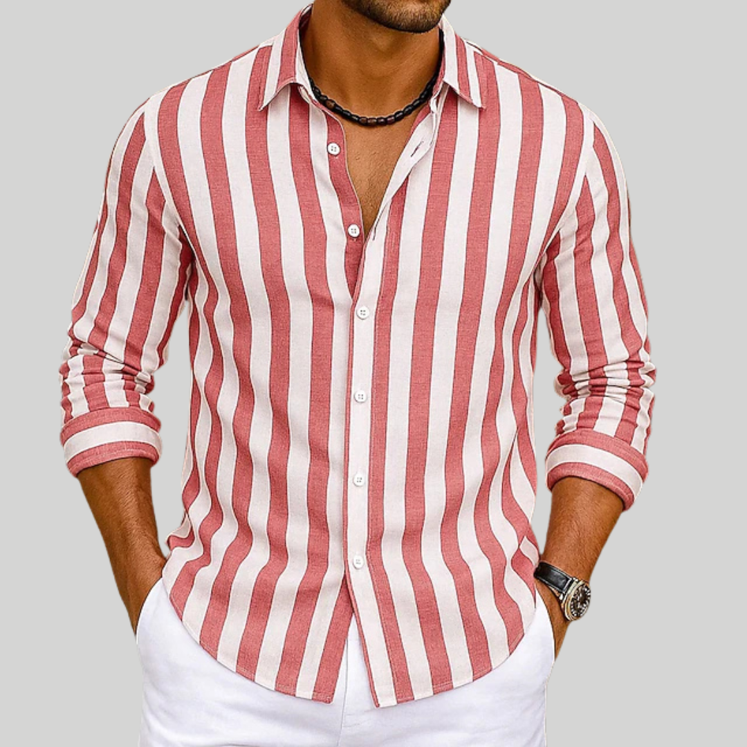 Justin | Striped Linen Vacation Shirt