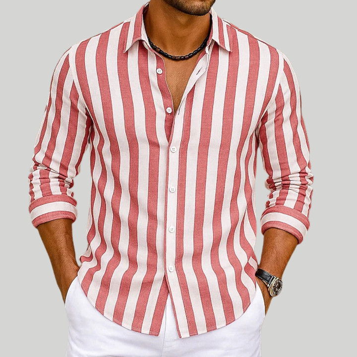 Justin | Striped Linen Vacation Shirt
