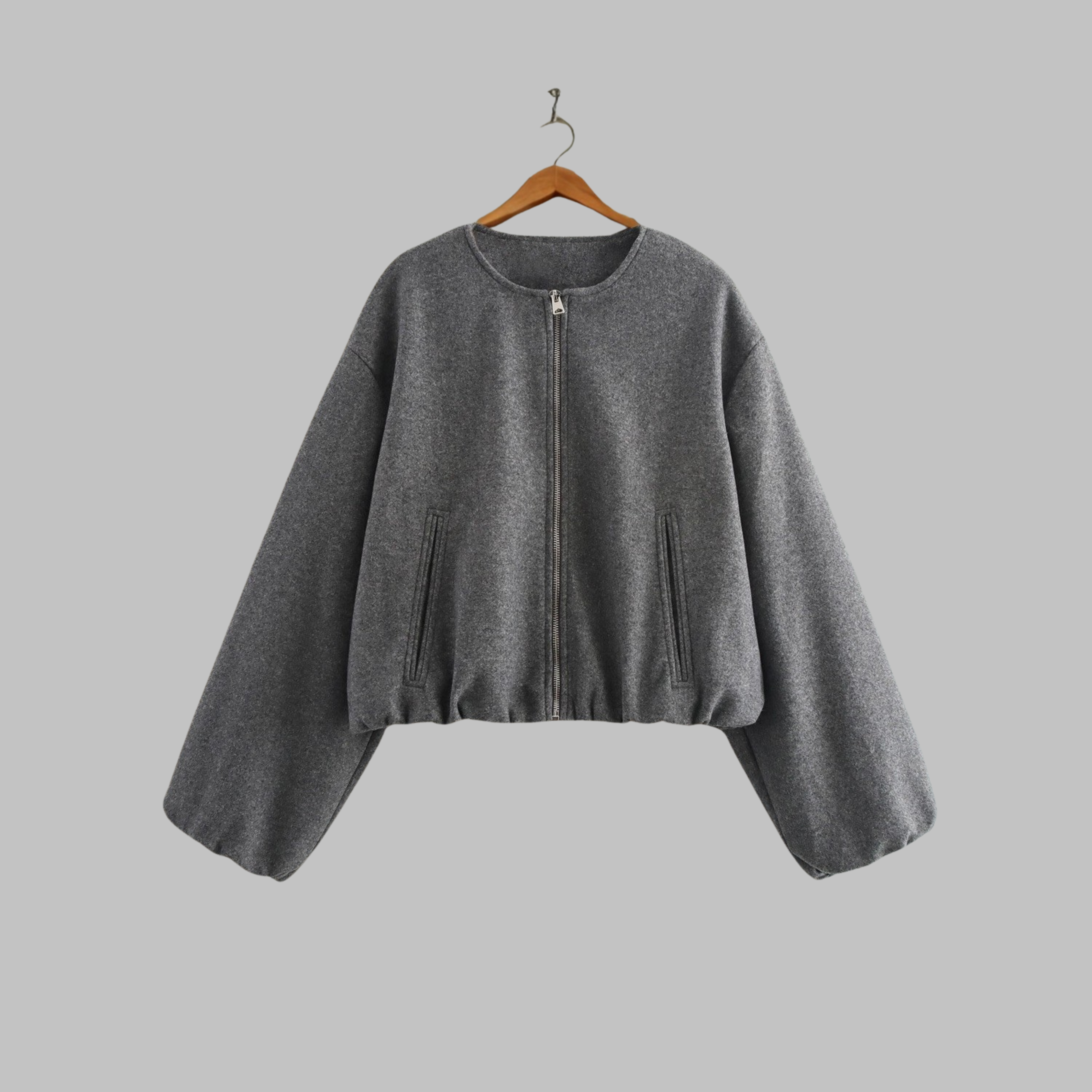 Vivienne | Zip Crop Long Sleeve Jacket