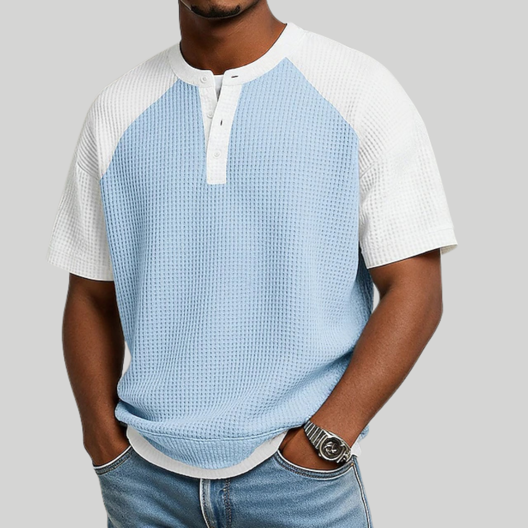 Homer | Waffle Knit Colorblock Henley