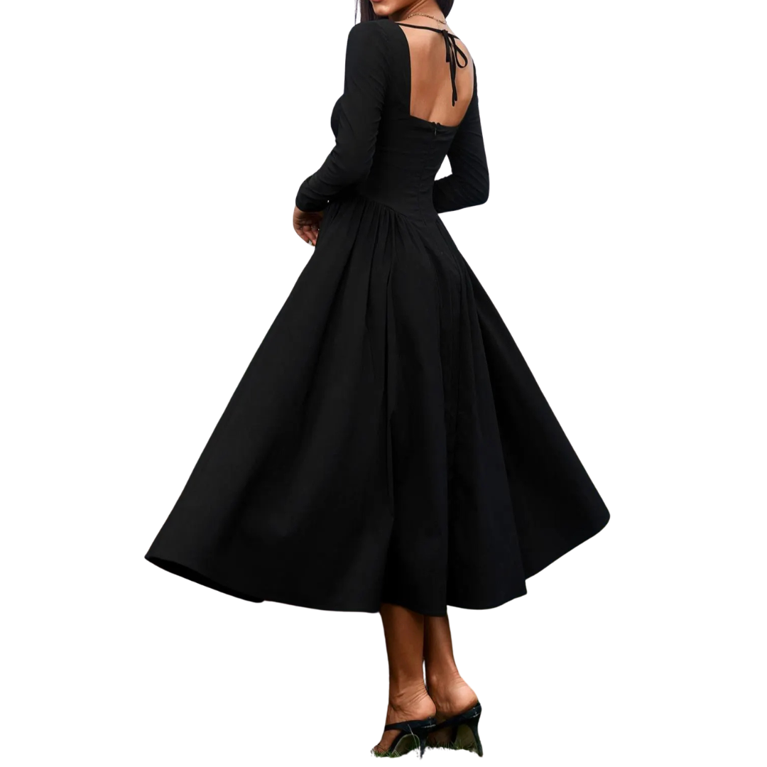 Séraphine | Open-Back Pleated Midi Dress