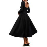 Séraphine | Open-Back Pleated Midi Dress