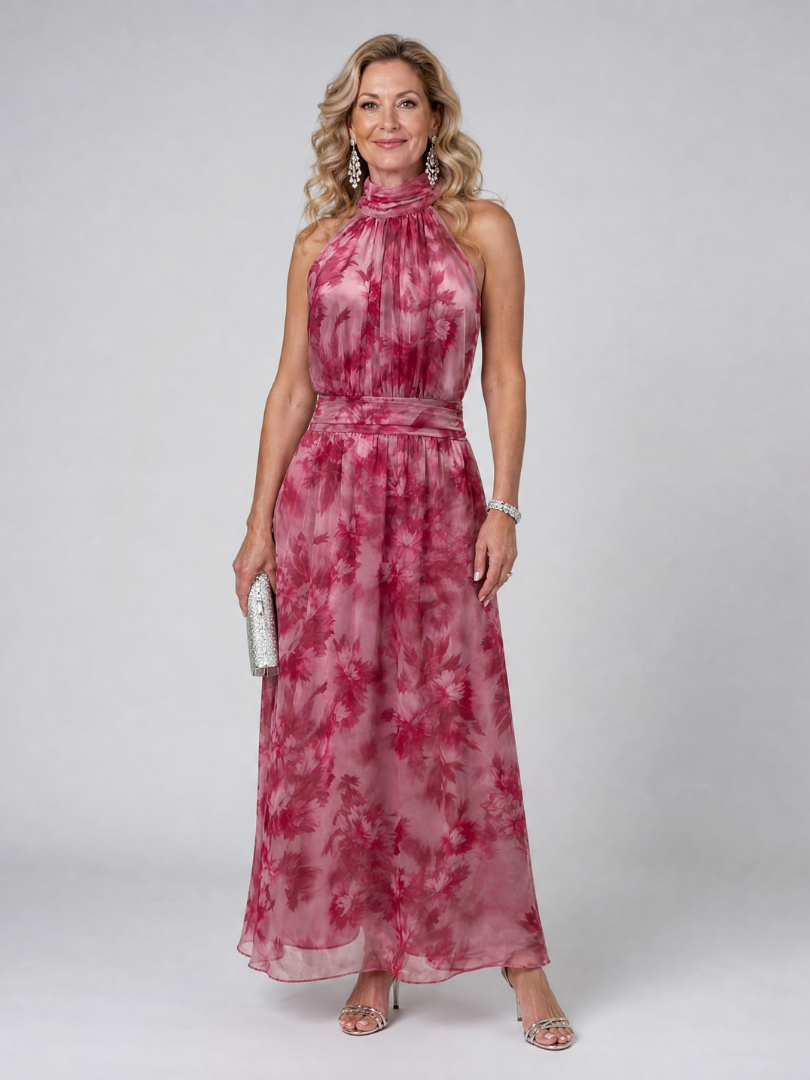 Kelsey | Soft Halter Neck Midi Dress