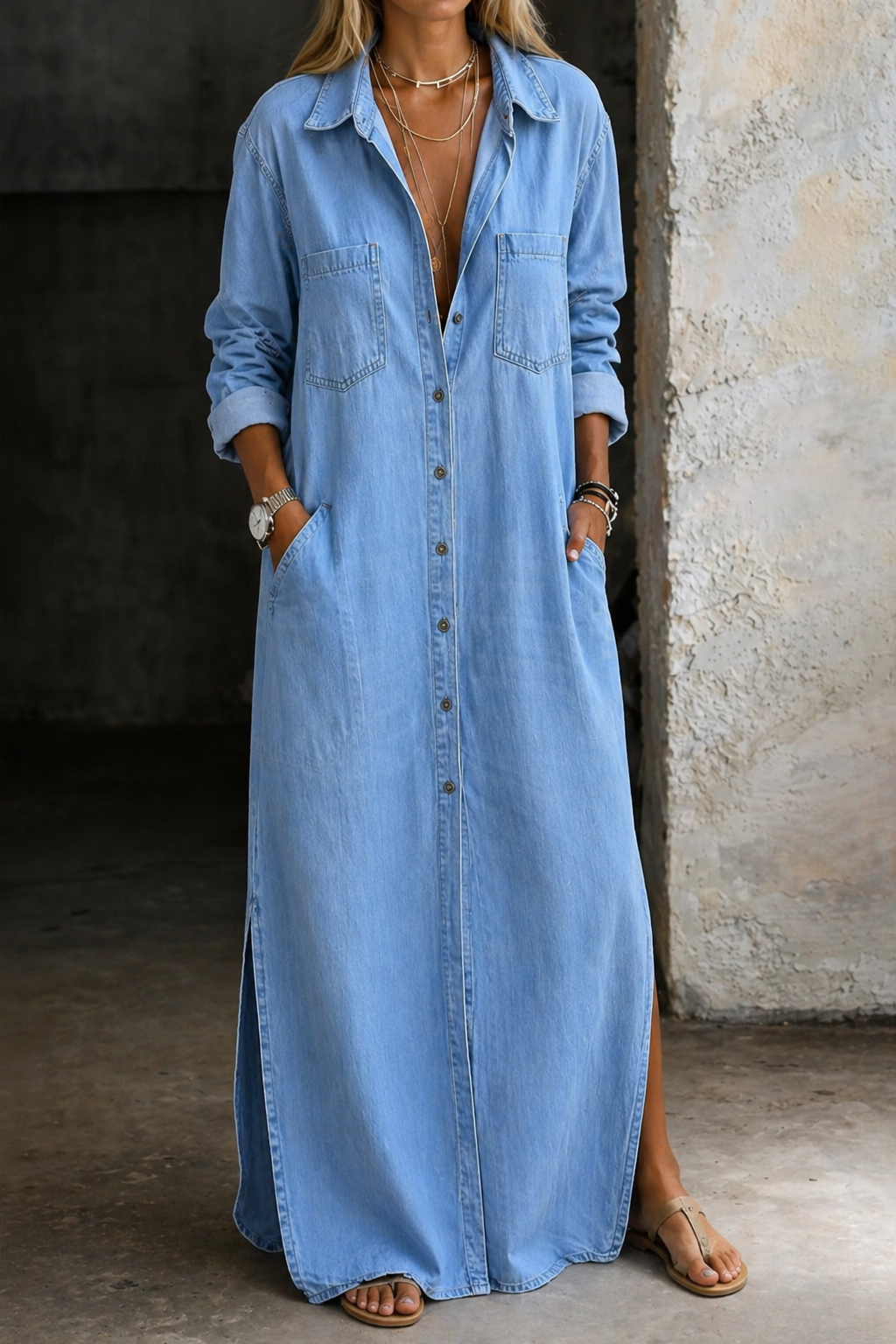 Tabitha | Flowing Button-Down Casual Dress