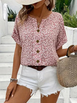 Xia | Wildflower Notch Blouse