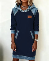 Yale | Cozy Contrast Hooded Dress