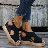 Carissa | Metallic Cut-Out Wedge Sandals