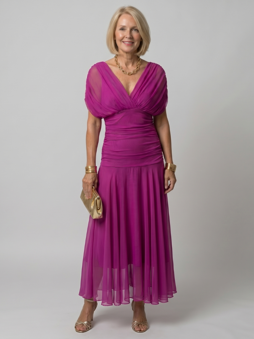 Treva | Off Shoulder Flow Midi Dress