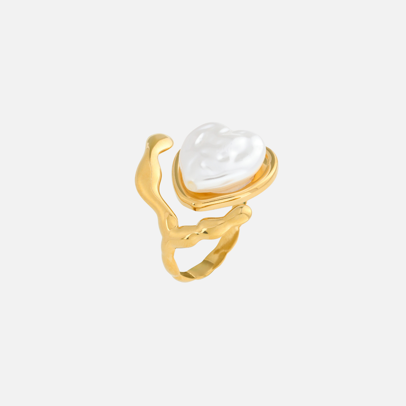 Icelynn | Pearl Heart Adjustable Ring