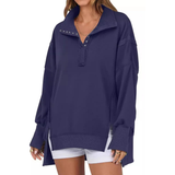 Celeste | Loose High-Low Split Hem Sweatshirt