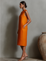 Kathaleen | Linen Midi Shift Dress