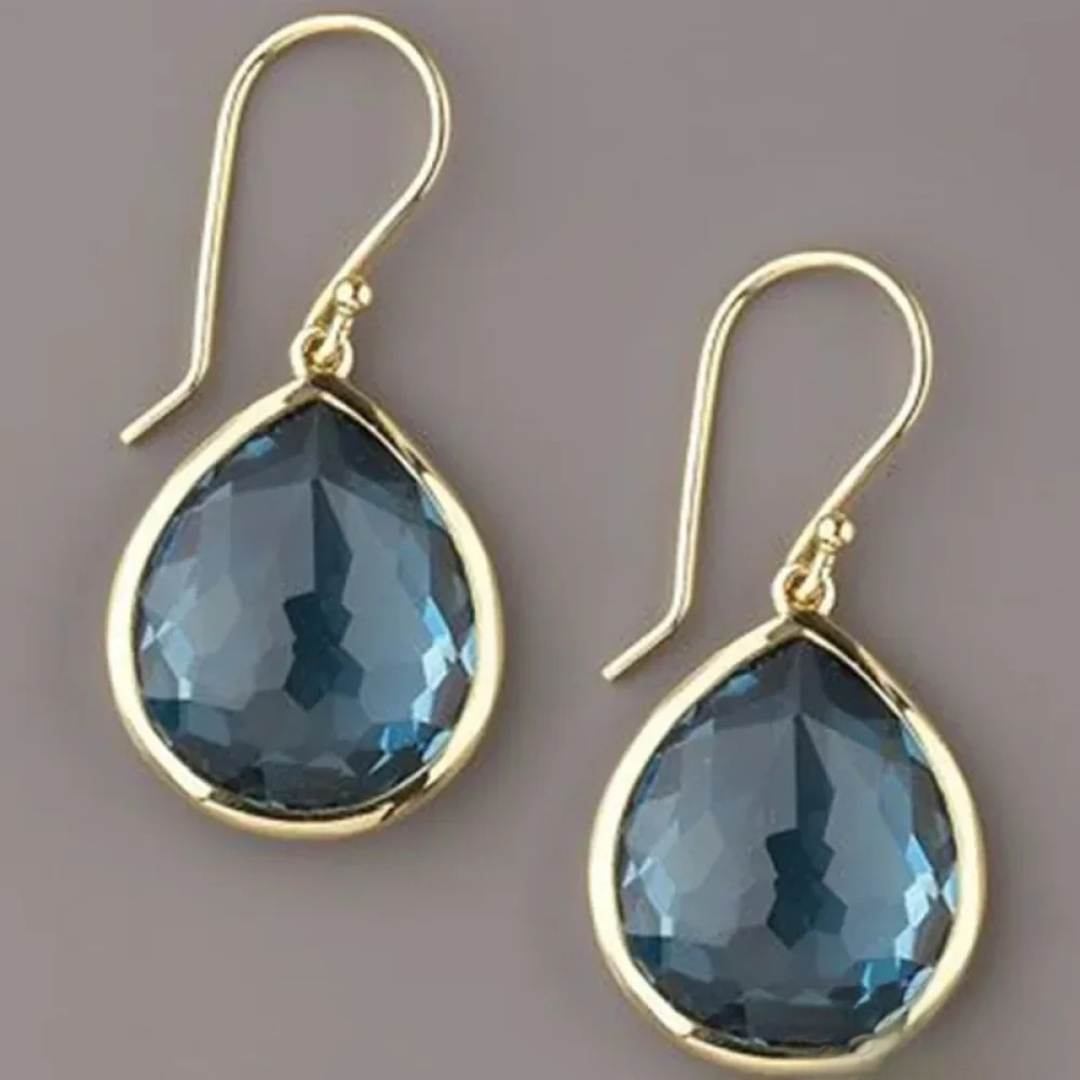 Joanna | Blue Crystal Retro Drop Earrings