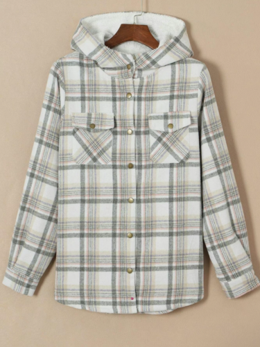 Vivienne | Sherpa-Lined Plaid Hooded Jacket