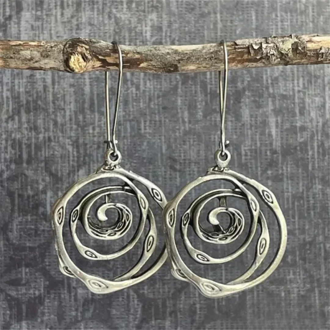 Savannah | Silver Geometric Maze Earrings
