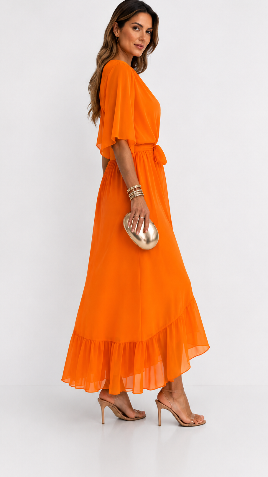 Leanna | Chiffon Wrap Maxi Dress