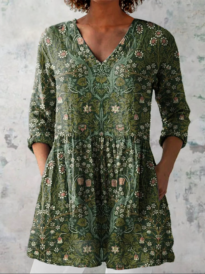 Hudson | Long V-Neck Fluid Blouse