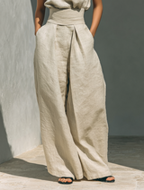 Aviana | Minimalist Wide-Leg Linen Set