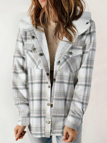 Vivienne | Sherpa-Lined Plaid Hooded Jacket