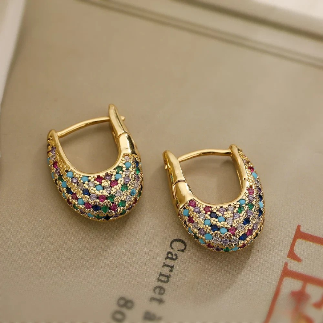 Madison | Crystal Inlay Statement Earrings