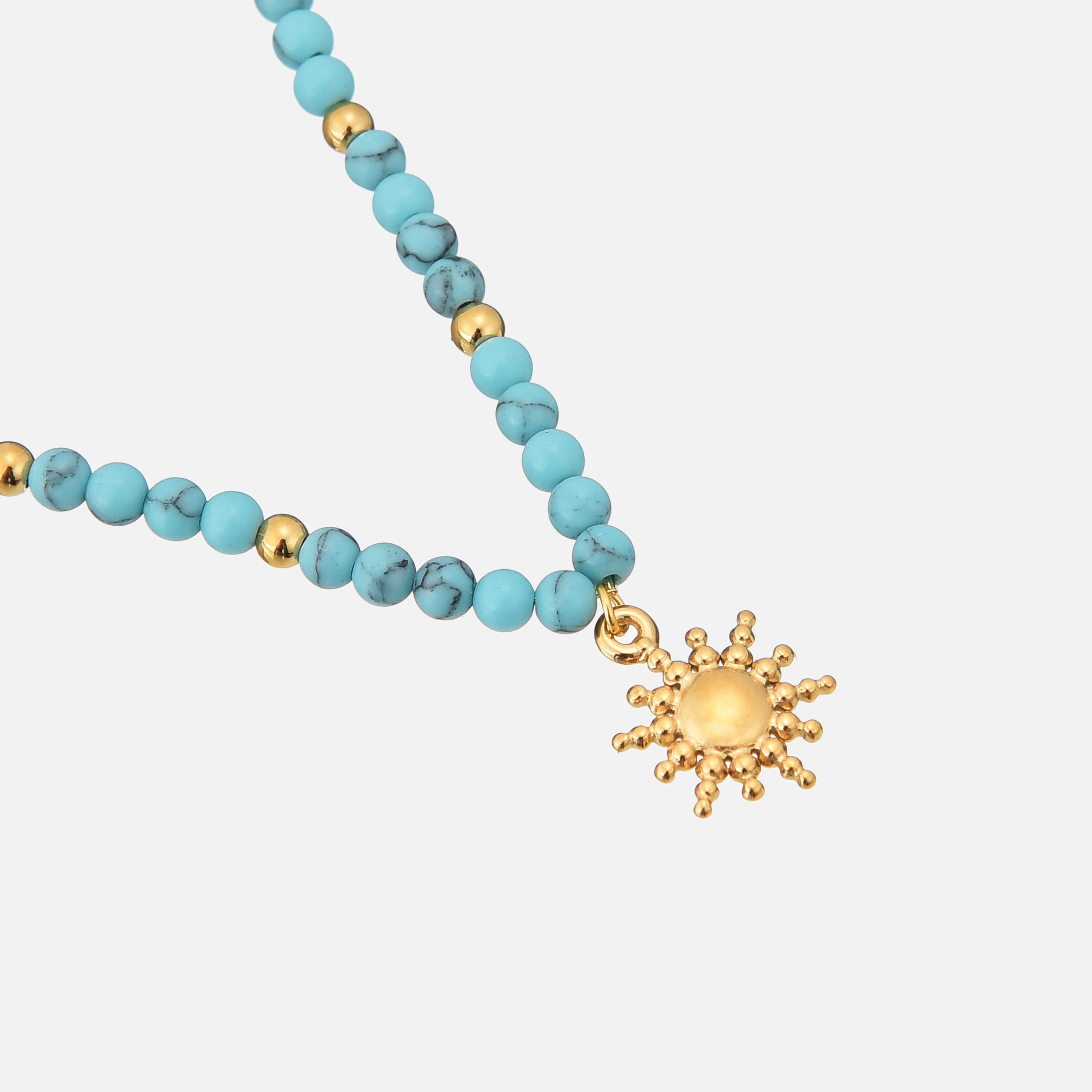 Anneliese | Sunburst Turquoise Beaded Necklace