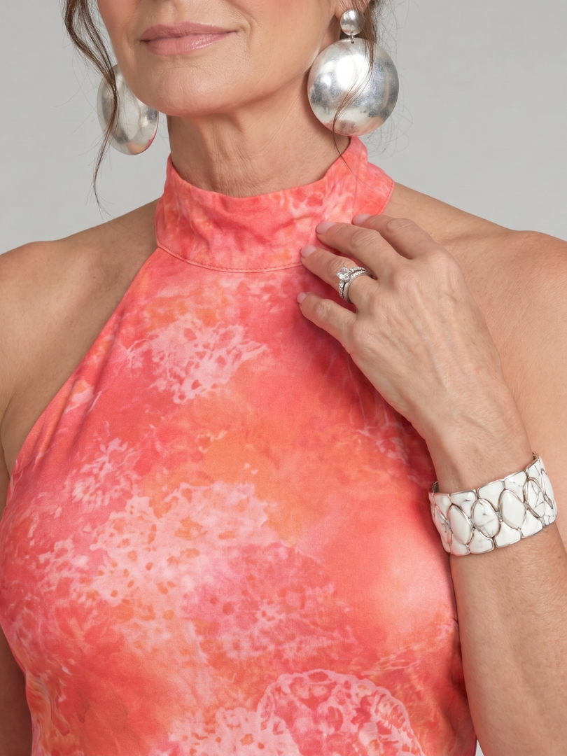 Doretha | Halter Neck Printed Maxi Dress