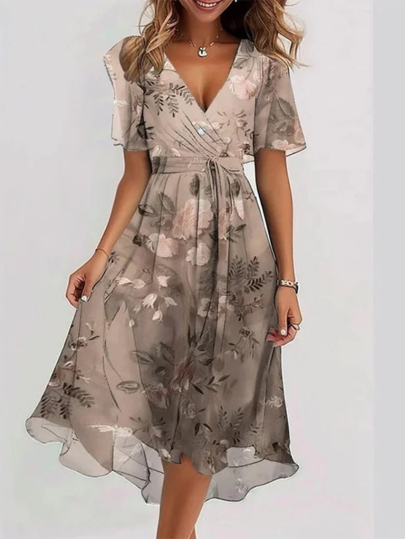 Lavina | Vibrant Boho Flowy Midi Dress