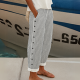 Ginger | Striped Button Trousers