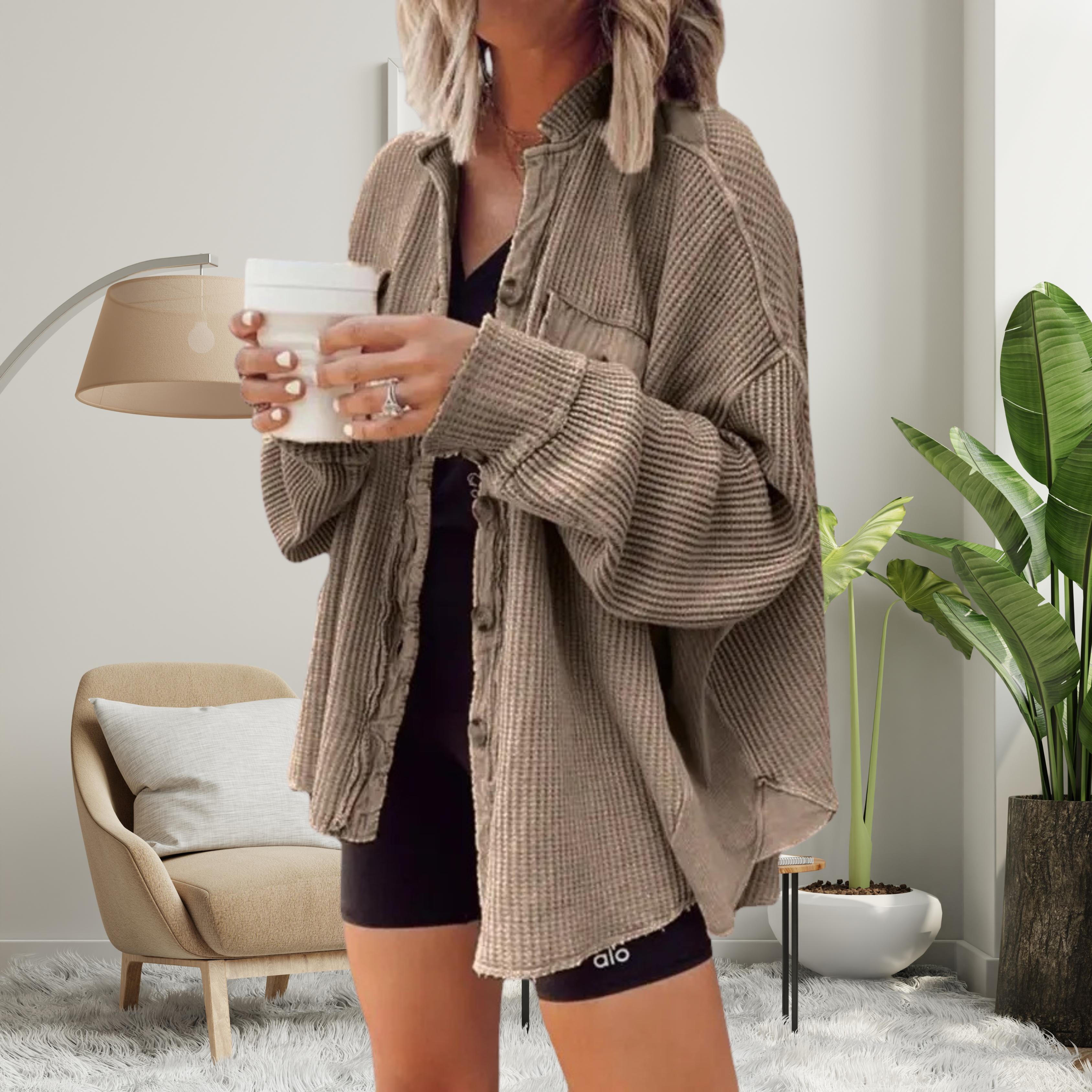 Celeste | Batwing Button-Down Cozy Jacket