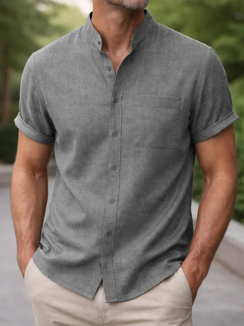 Luis | Mandarin Collar Shirt