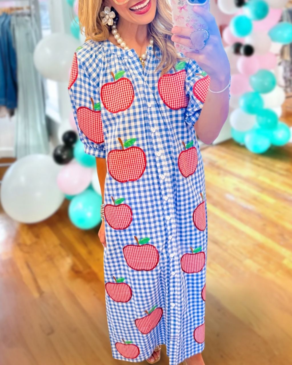 Marilou | Sequined Plaid Shirt Dress