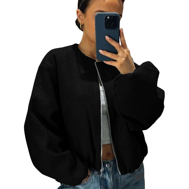 Zara | Minimalist Zip Jacket Relaxed Fit