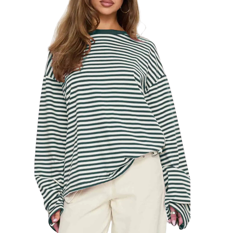 Camille | Striped Long Sleeve Relaxed Shirt