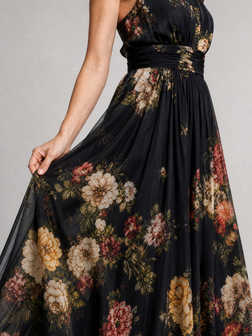 Sabrina | Floral Halter Midi Dress
