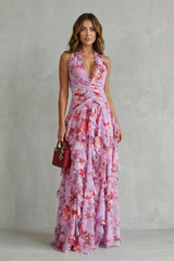 Cali | Cascading Rose Maxi Dress