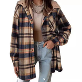 Camille | Relaxed Hooded Plaid Jacket