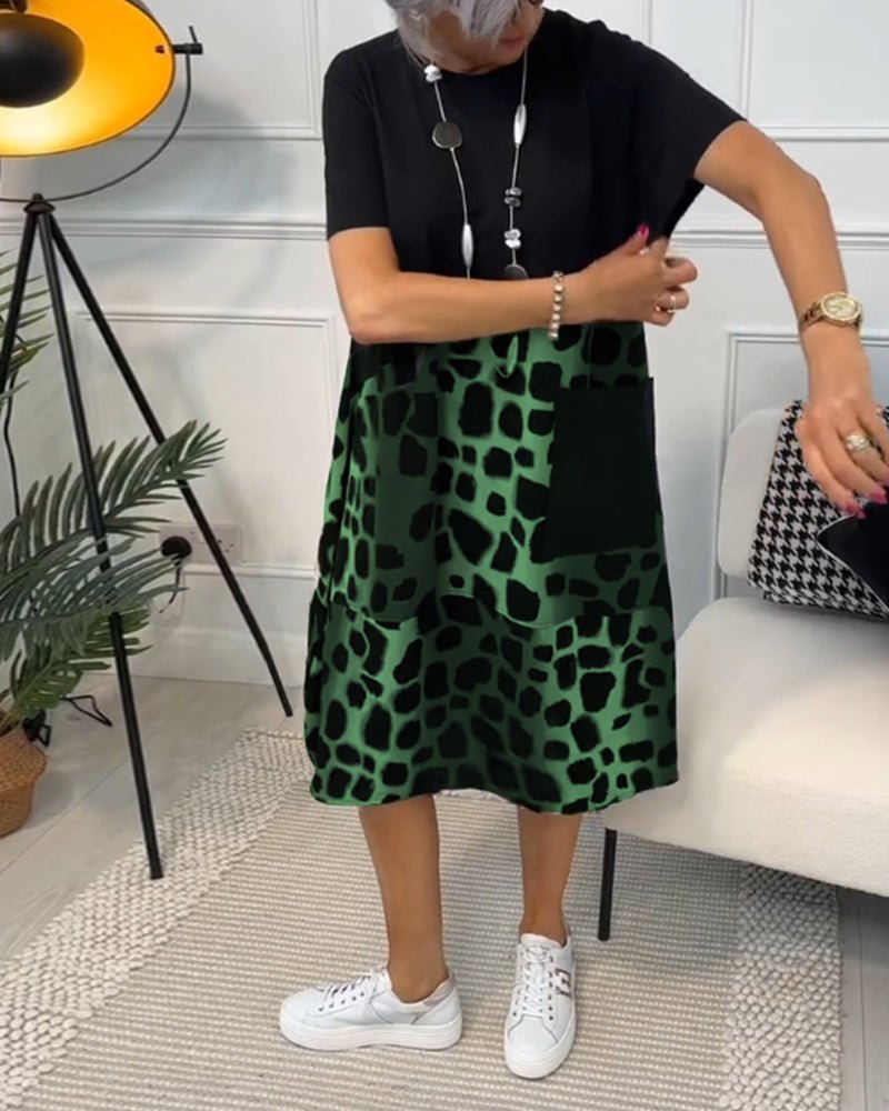 Peggie | Printed Midi Dress with Pockets