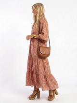 Dolly | Geometric Print V-Neck Midi Dress