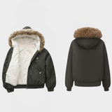 Vivienne | Faux Fur Hooded Bomber Jacket