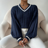 Céleste | Relaxed V-Neck Knit Sweater