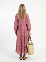 Ima | Geometric Midi Dress with Long Sleeves