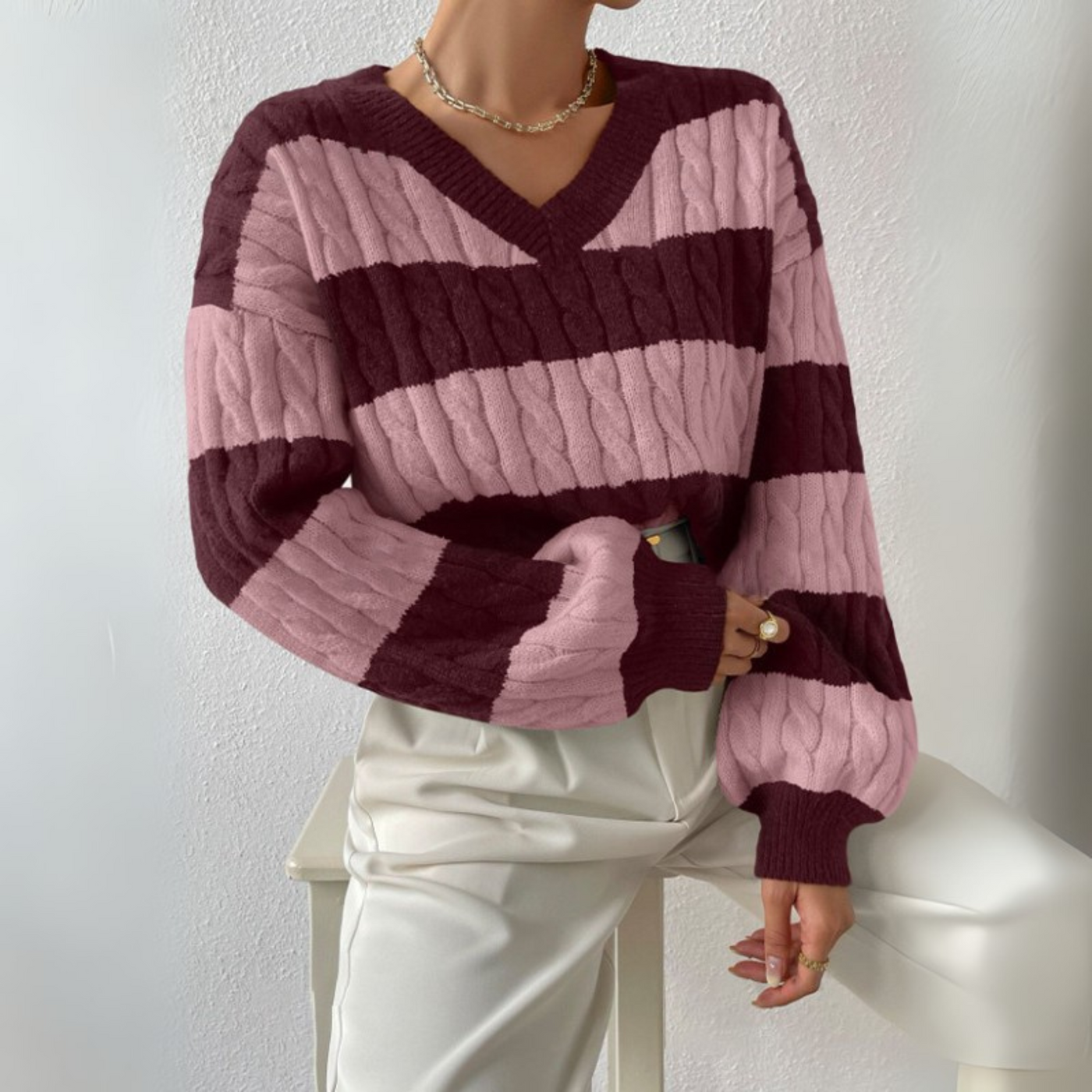 Céleste | V-Neck Long Sleeve Sweater