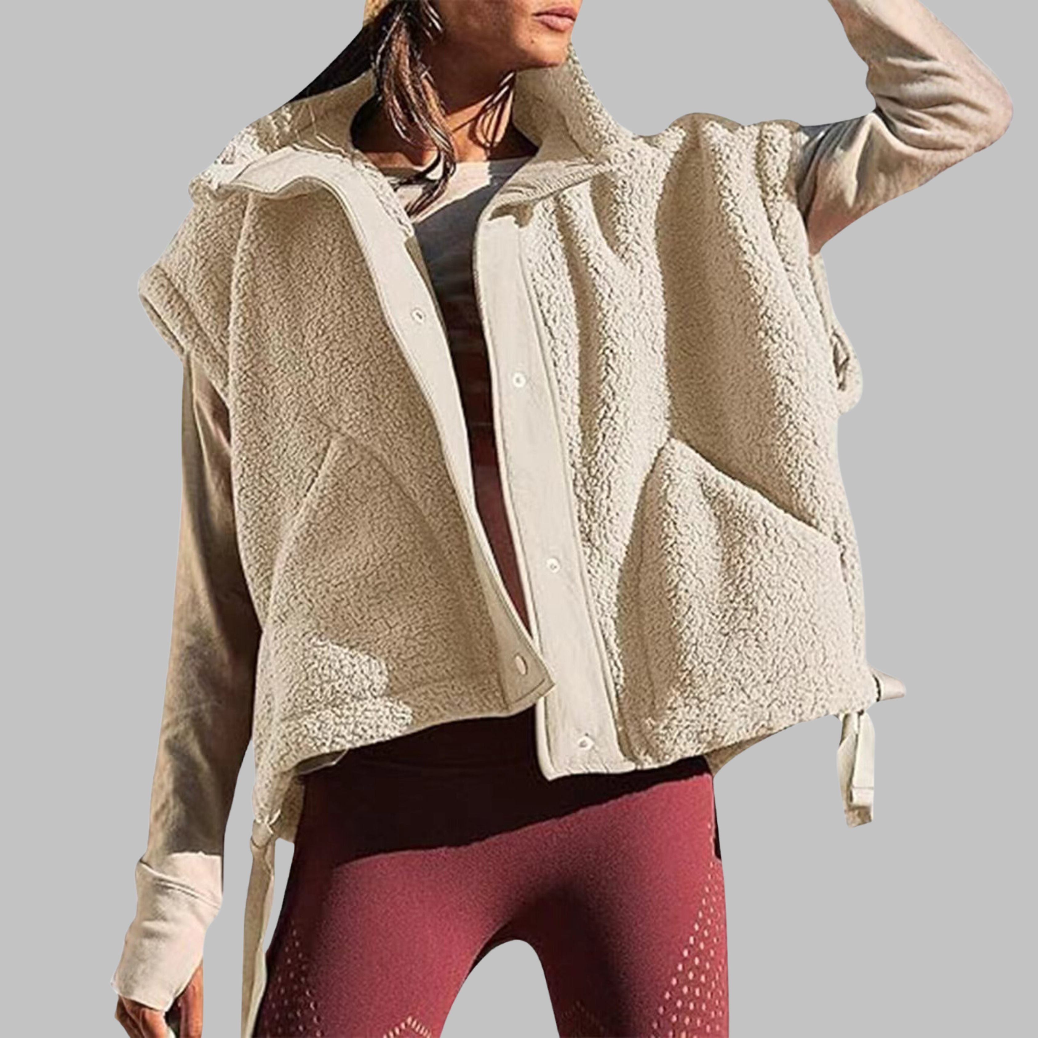 Camille | Cozy Fleece Button-Down Vest