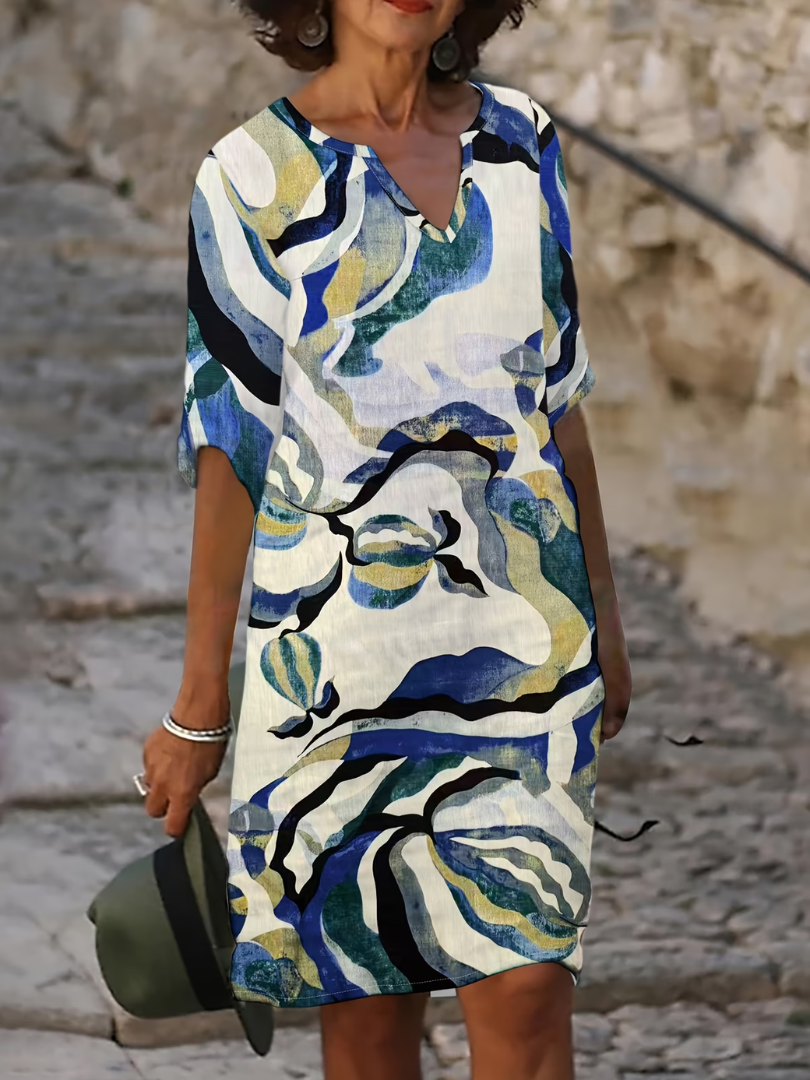 Marina | Airy Summer Dress with Abstract Print