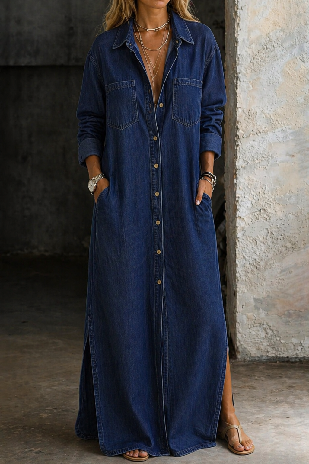 Tabitha | Flowing Button-Down Casual Dress