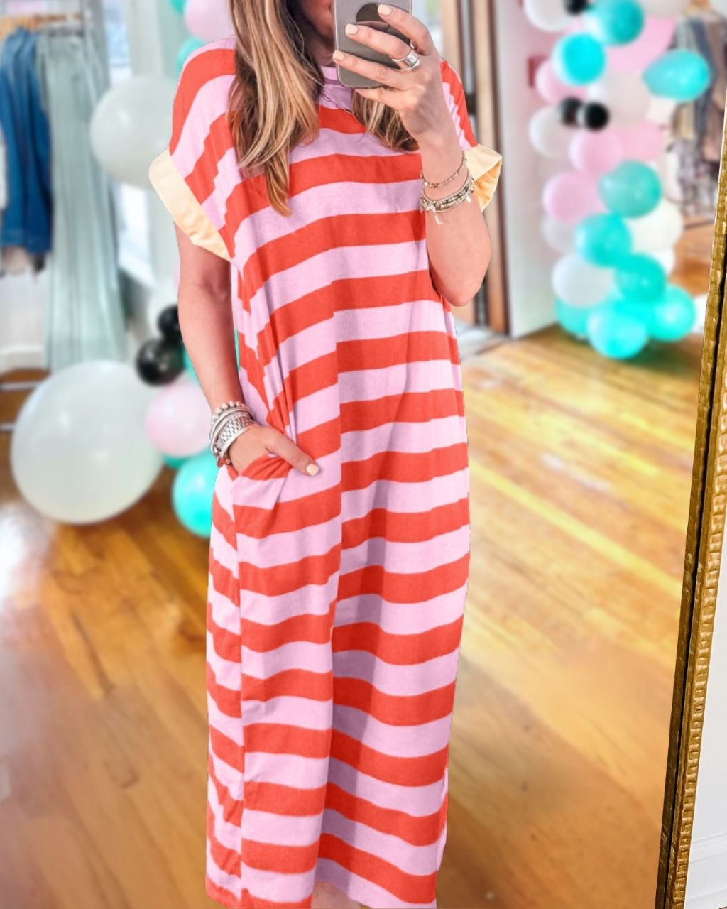 Merritt | Striped Cotton Maxi Dress