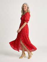 Vada | Square-Neck Floral Midi Dress