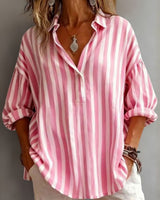 Harlow | Loose Striped Blouse with Collar