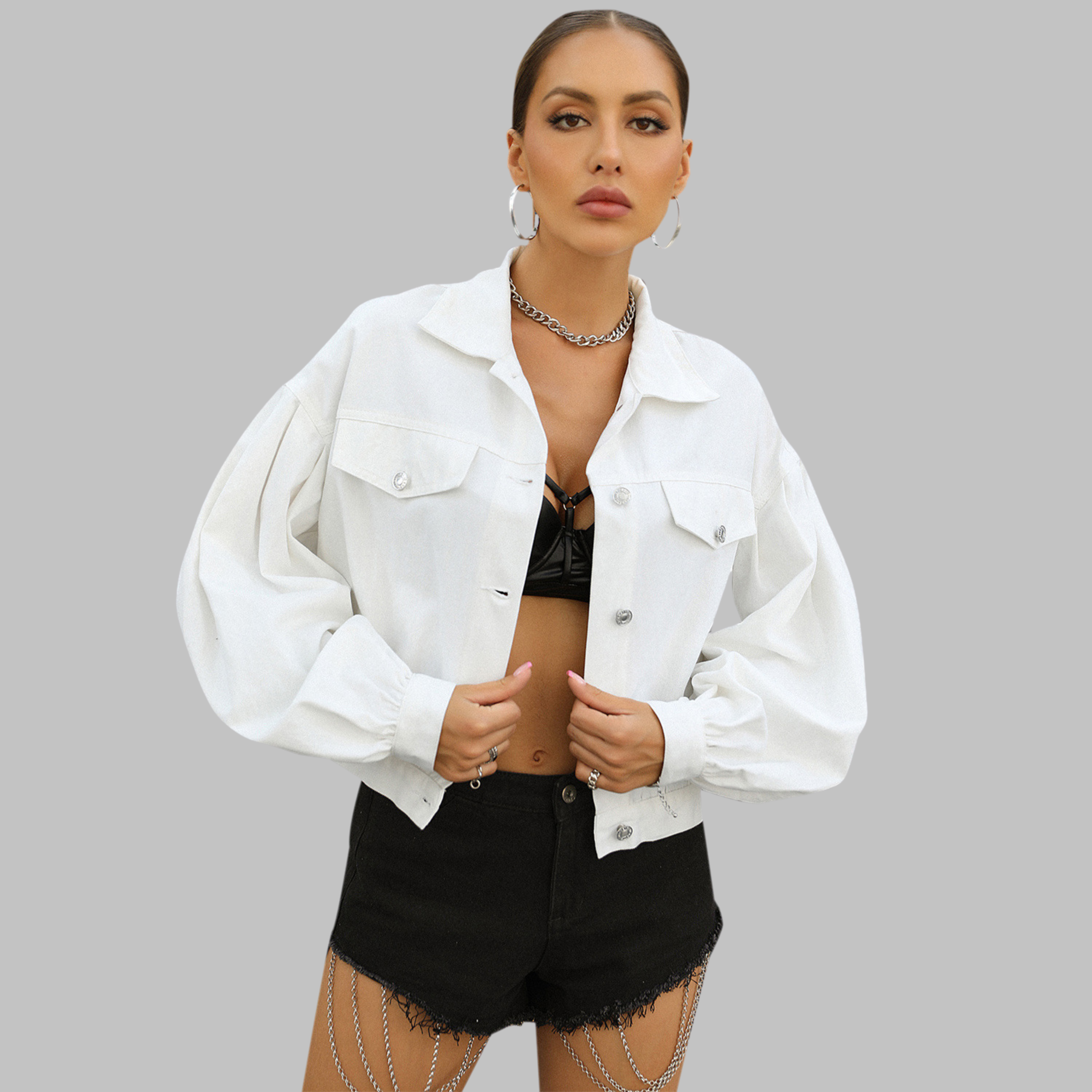 Camille | Long Sleeve Button-Down Jacket