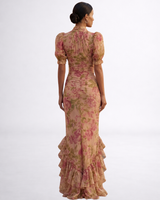 Delaney | Watercolor Floral Chiffon Maxi Dress